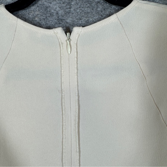 COS Cream Minimalist Quiet Luxury Blouse Size S Cap Sleeve Back Zip Modern Top - Picture 14 of 14